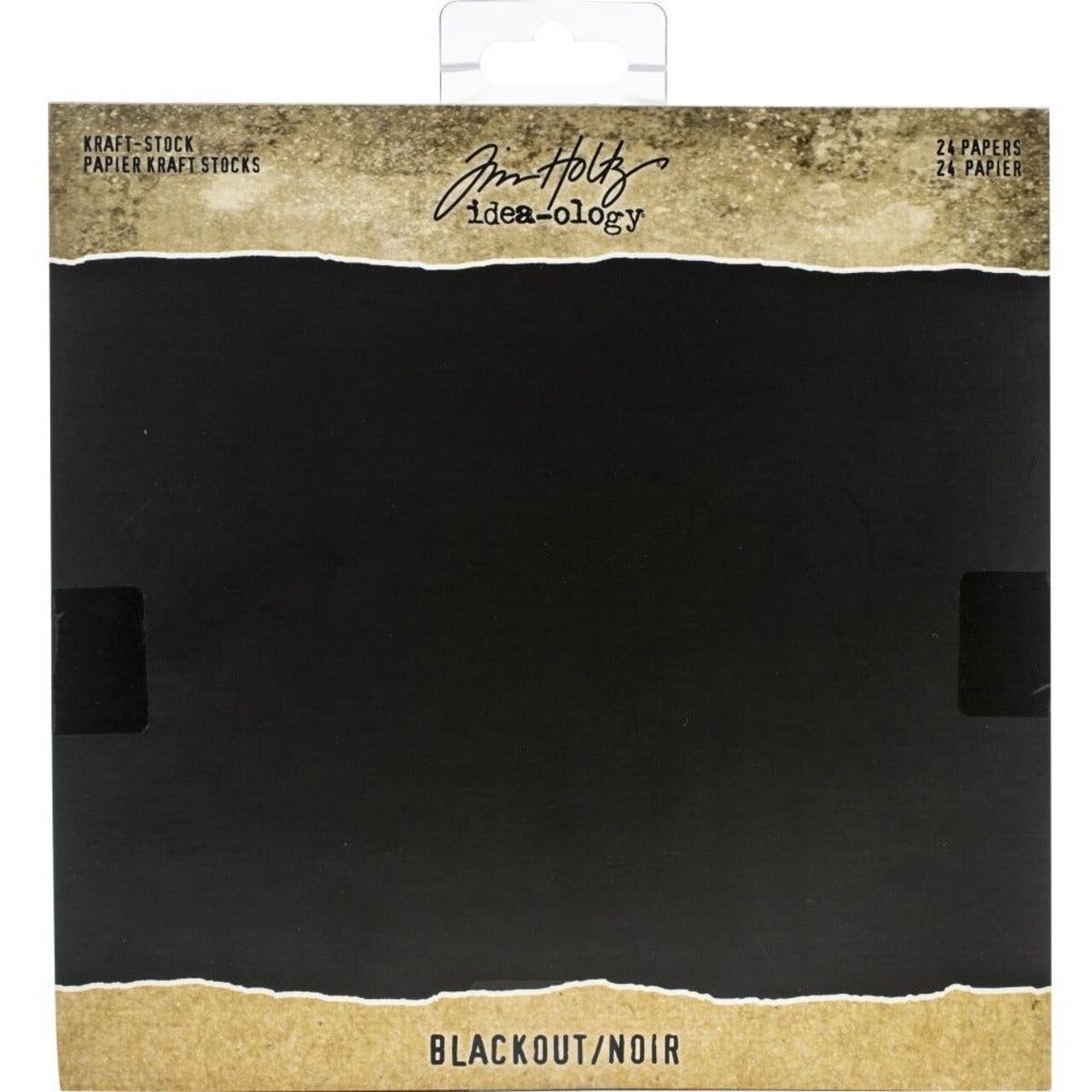 Tim Holtz Kraft Stock Pad 8"X8" 24/Pkg - Blackout Solid Matte Black Cardstock